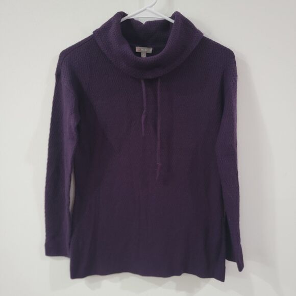 Talbots Sweaters - Talbots Womens Waffle Knit Sweater Size Petite Small Wool Turtleneck Purple